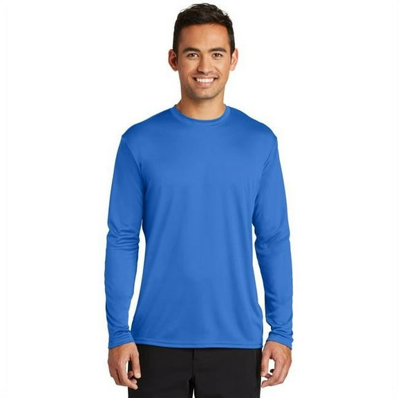Port & Co Adult Male Men Plain Long Sleeves T-Shirt Royal 3X-Large