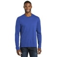 thumbnail image 1 of Port & Co Adult Male Men Plain Long Sleeves T-Shirt True Royal Hth Medium, 1 of 4