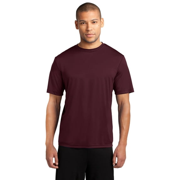 Port & Co Adult Male Men Plain Short Sleeves T-Shirt Ath Maroon Small