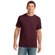 Port & Co Adult Male Men Plain Short Sleeves T-Shirt Athl Maroon 4X-Large