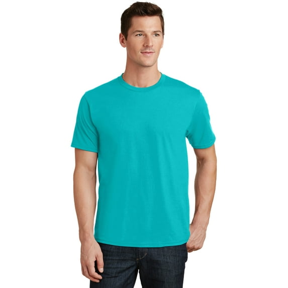 Port Co Adult Male Men Plain Short Sleeves T-Shirt Bright Aqua 6X-Large