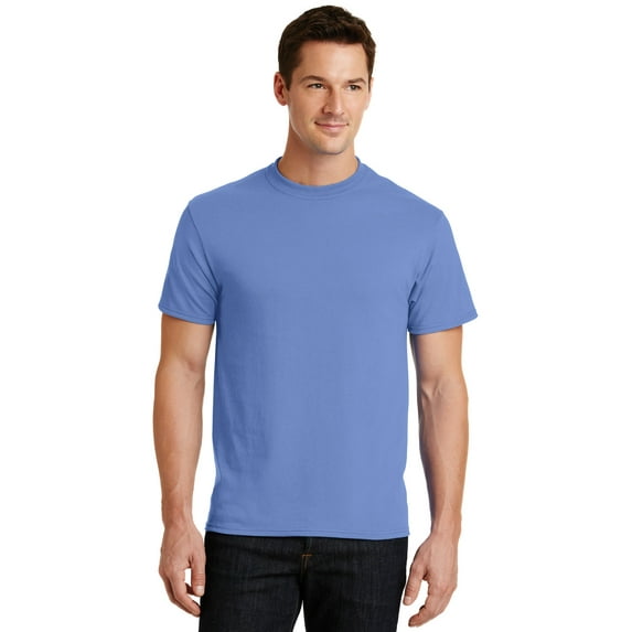 Port & Co Adult Male Men Plain Short Sleeves T-Shirt Carolina Blue 4X-Large