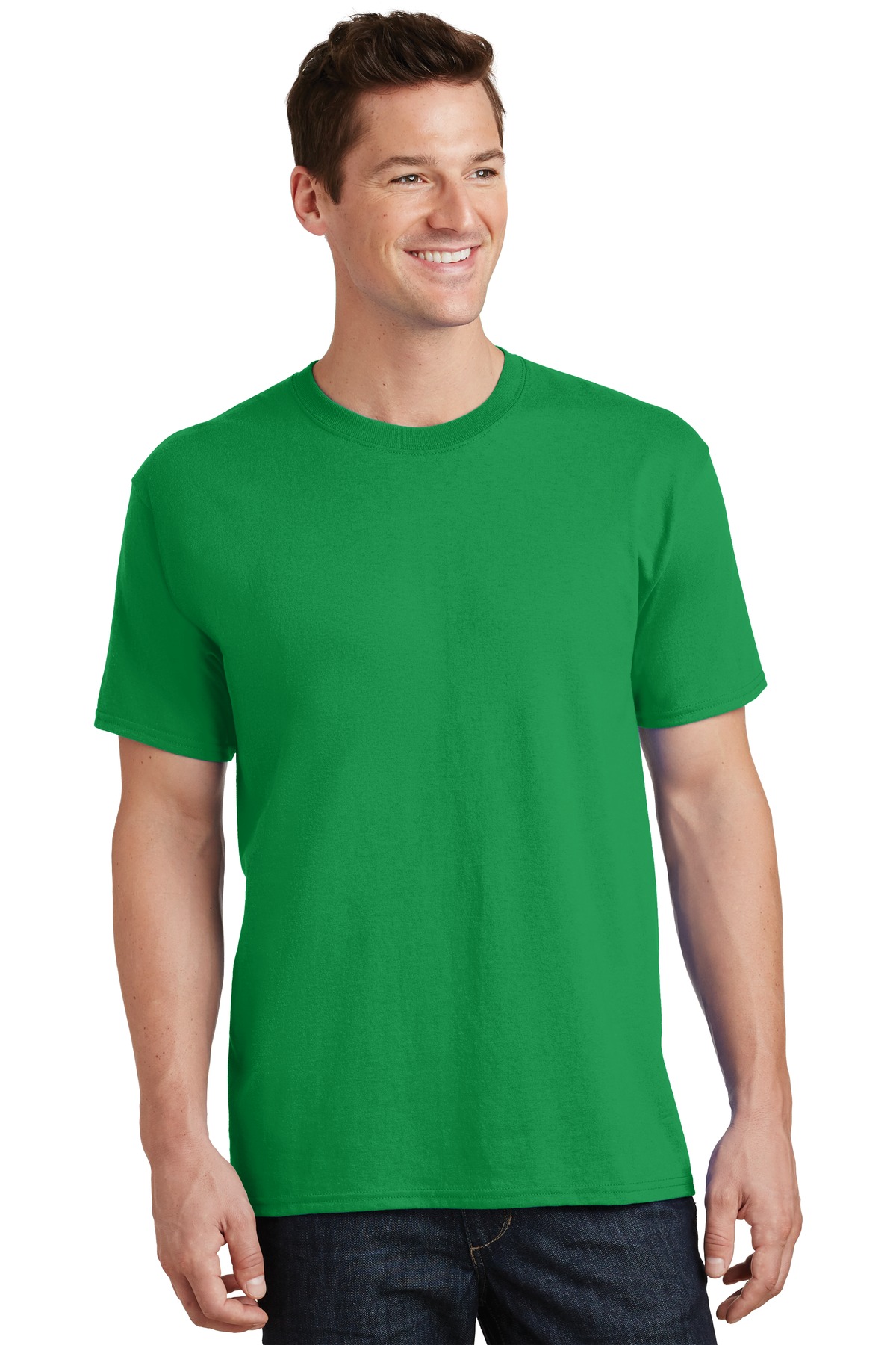 Port & Co Adult Male Men Plain Short Sleeves T-Shirt Clover Green Large - image 1 of 2