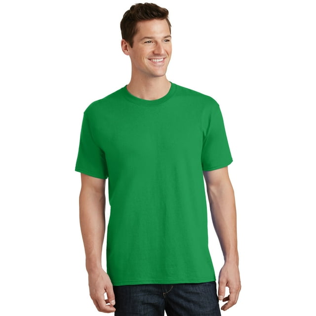 Port & Co Adult Male Men Plain Short Sleeves T-Shirt Clover Green Large