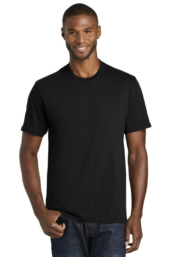Port Co Adult Male Men Plain Short Sleeves T-Shirt Jet Black 3X-Large