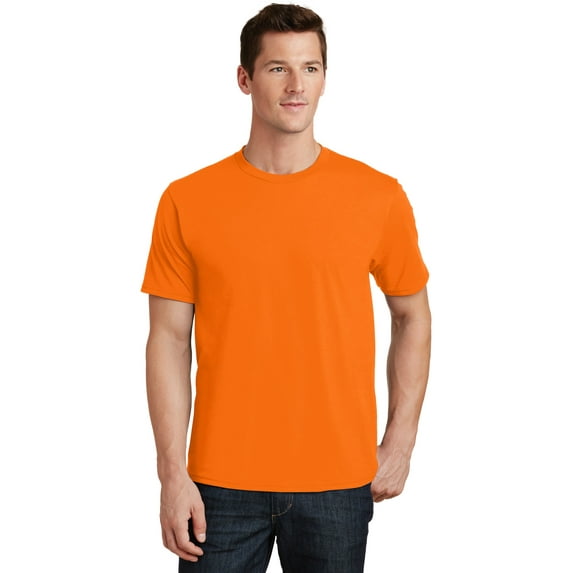 Port & Co Adult Male Men Plain Short Sleeves T-Shirt Tennessee Orng X-Large