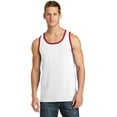 thumbnail image 1 of Port & Co Adult Male Men Plain sleeveless Tank White/Red 2X-Large, 1 of 4