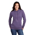 thumbnail image 1 of Port & Co Female Cowl Neck Hooded Sweatshirt Heather Purple X-Large, 1 of 4