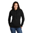 thumbnail image 1 of Port & Co Female Cowl Neck Hooded Sweatshirt Jet Black Small, 1 of 4