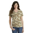 thumbnail image 1 of Port & Co LPC54VC mpany Ladies Core Cotton Camo V Neck Tee., Woodland Blue Camo, 4XL, Tshirts for Women, 1 of 2