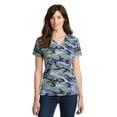 thumbnail image 1 of Port & Co LPC54VC mpany Ladies Core Cotton Camo V Neck Tee., Woodland Blue Camo, 4XL, Tshirts for Women, 1 of 3