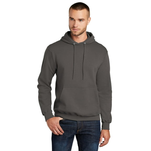 Port & Co Male Cowl Neck Hooded Sweatshirt Charcoal Extra Large Tall