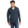 thumbnail image 1 of Port & Co Men Male Mock Neck Sweatshirt Pc78Fz Navy - Large, 1 of 4