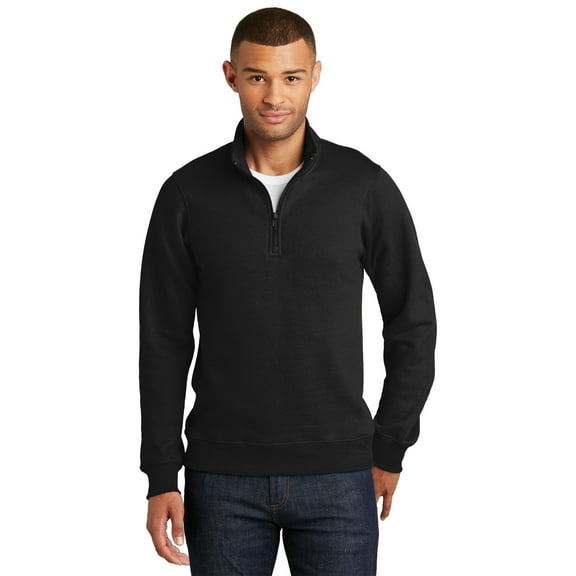 Port & Co Men's Fan Favorite Fleece 1/4-Zip Pullover Sweatshirt, Jet Black, L
