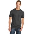 thumbnail image 1 of Port & Co PC54R Core Cotton Ringer Tee, Dark Heather Grey & Jet Black - 3XL, 1 of 3