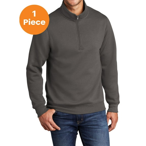 Port & Co PC78Q Core Fleece 1/4 Zip Pullover Sweatshirt, Charcoal, 4XL, Mens Hoodies and Sweatshirts