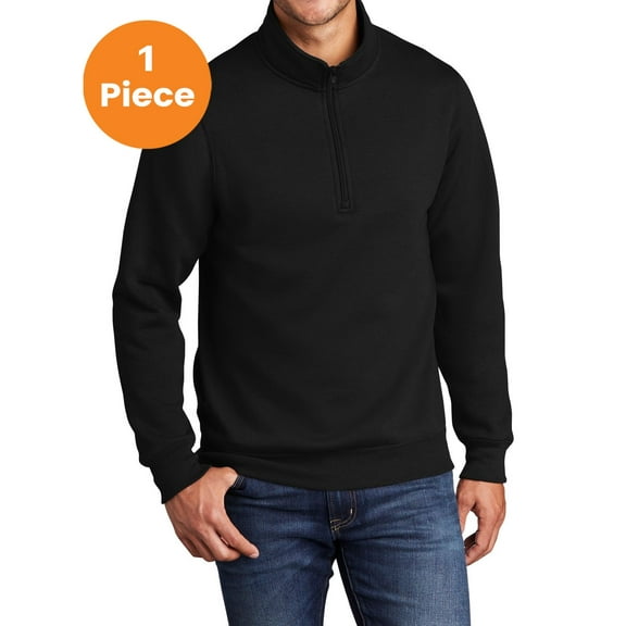 Port & Co PC78Q Core Fleece 1/4 Zip Pullover Sweatshirt, Jet Black, 4XL, Shop all kids