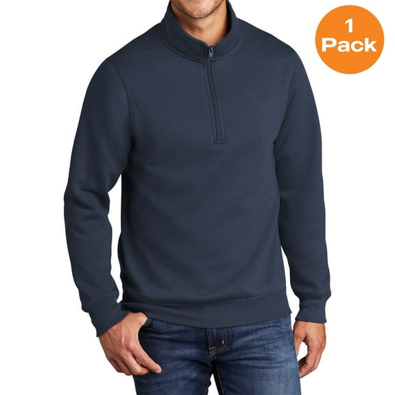 Port & Co PC78Q Core Fleece 1/4 Zip Pullover Sweatshirt, Navy, 4XL, Mens Hoodies and Sweatshirts