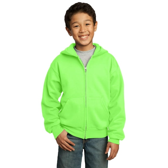 Port & Co Teen Unisex Regular Heather Long Sleeves Sweatshirt Neon Green X-Small