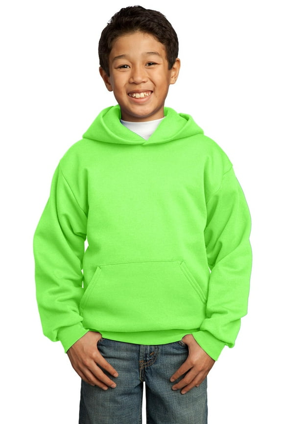 Teen Unisex Regular Plain Long Sleeves Sweatshirt Neon Green Medium