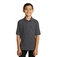 thumbnail image 1 of Port & Co Teen Unisex Regular Plain Short Sleeves Polo Charcoal Large, 1 of 6