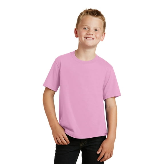 Port Co Teen Unisex Regular Plain Short Sleeves T-Shirt Candy Pink Large