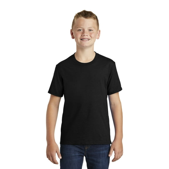 Port Co Teen Unisex Regular Plain Short Sleeves T-Shirt Jet Black Small