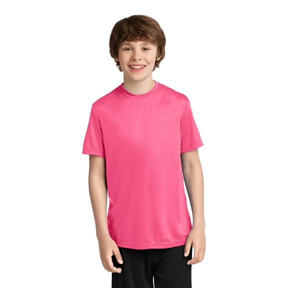 Port & Co Teen Unisex Regular Plain Short Sleeves T-Shirt Neon Pink Medium