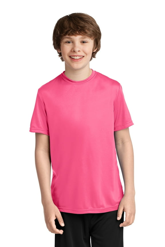 Port & Co Teen Unisex Regular Plain Short Sleeves T-Shirt Neon Pink Medium