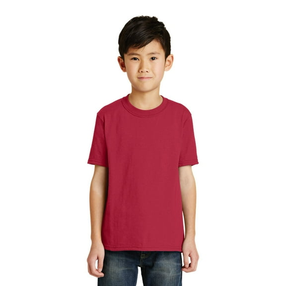 Port & Co Teen Unisex Regular Plain Short Sleeves T-Shirt Red Large