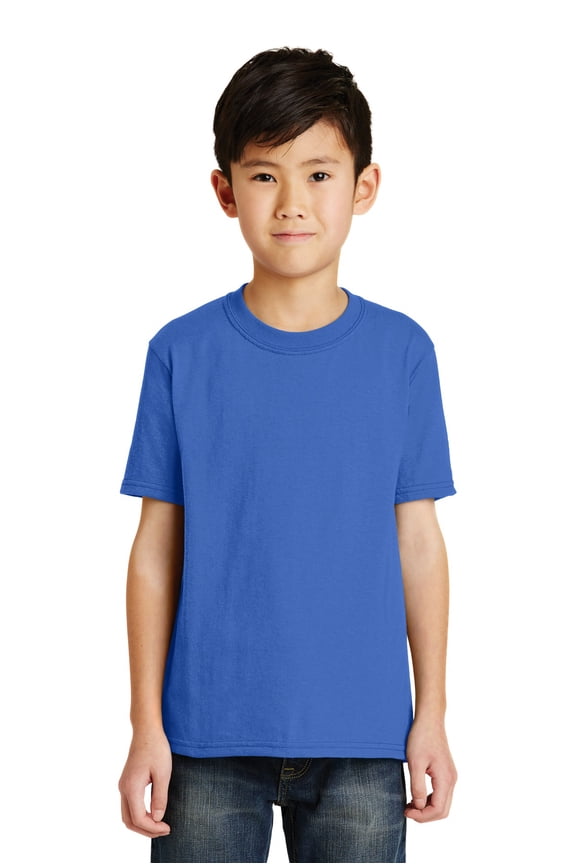 Teen Unisex Regular Plain Short Sleeves T-Shirt Royal Blue X-Small