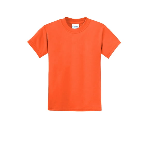 Port & Co Teen Unisex Regular Plain Short Sleeves T-Shirt Safety Orange X-Large