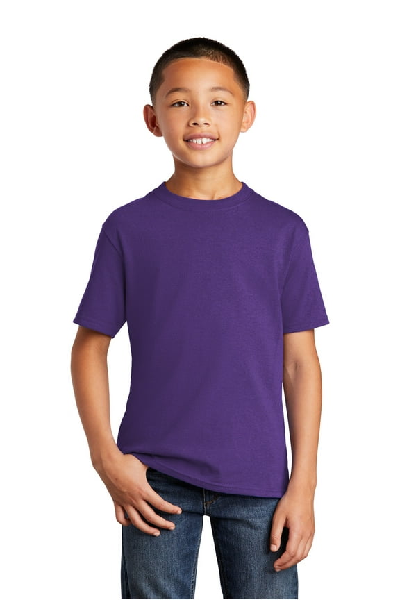 Teen Unisex Regular Plain Short Sleeves T-Shirt Team Purple X-Small