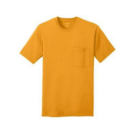 Port & Company 100% Cotton Pocket T-Shirt - Gold - 2X-Large