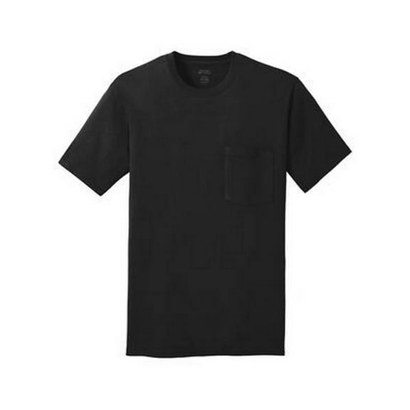 Port & Company 100% Cotton Pocket T-Shirt - Jet Black - 3X-Large