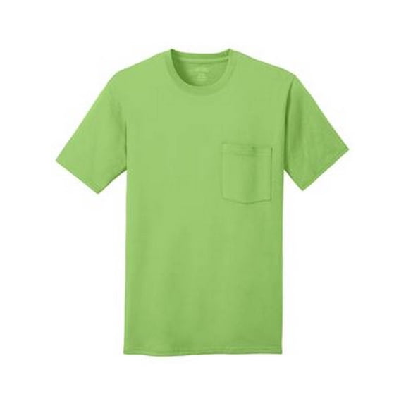 Port & Company 100% Cotton Pocket T-Shirt - Lime - 3X-Large