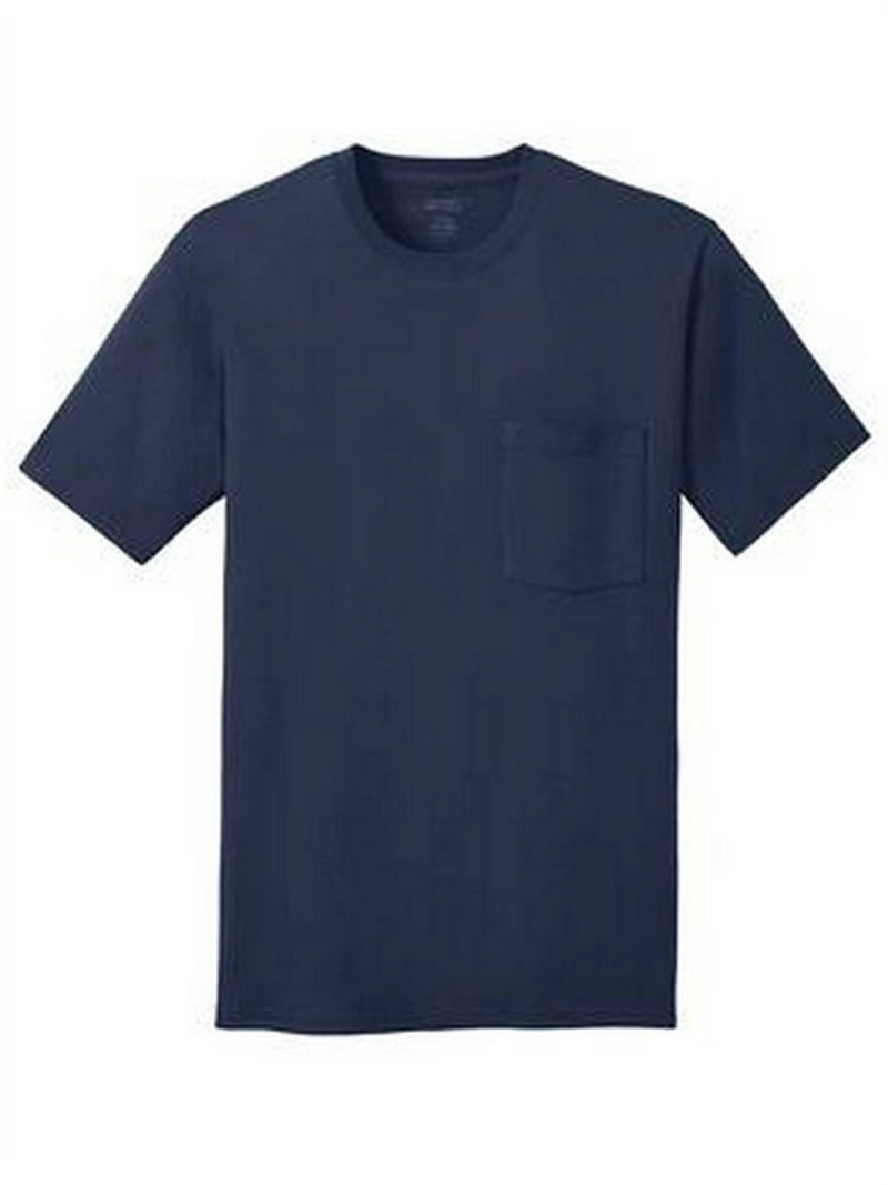 Port & Company 100% Cotton Pocket T-Shirt - Navy - 3X-Large