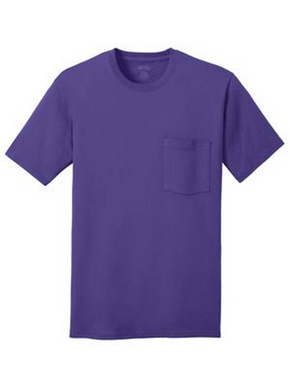 Port & Company 100% Cotton T-Shirt With Pocket - Heavyweight 6.1 Oz, PC61P (Ash, X-Large)