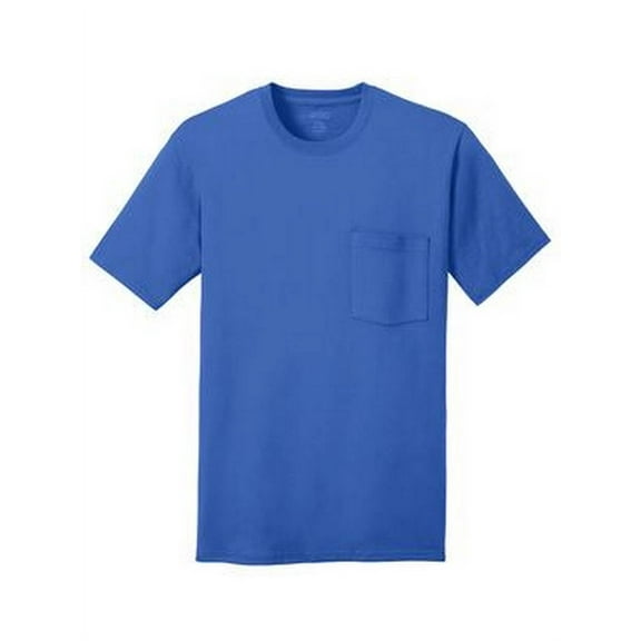 Port & Company 100% Cotton Pocket T-Shirt - Royal - Large