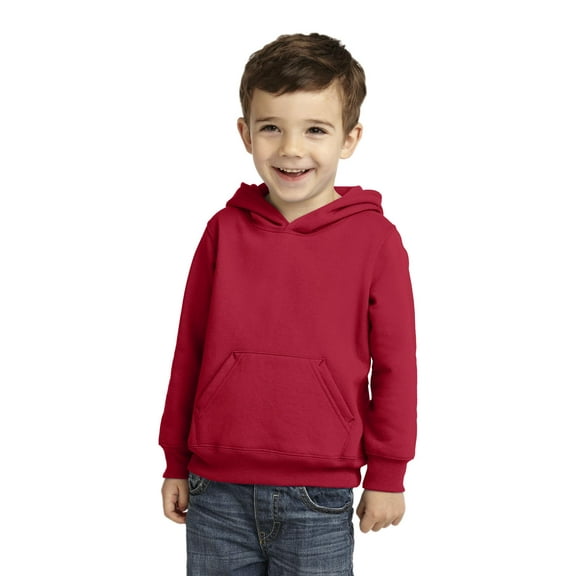 Port & Company ® Toddler Core Fleece Pullover Hooded Sweatshirt. CAR78TH - Red Size 3T