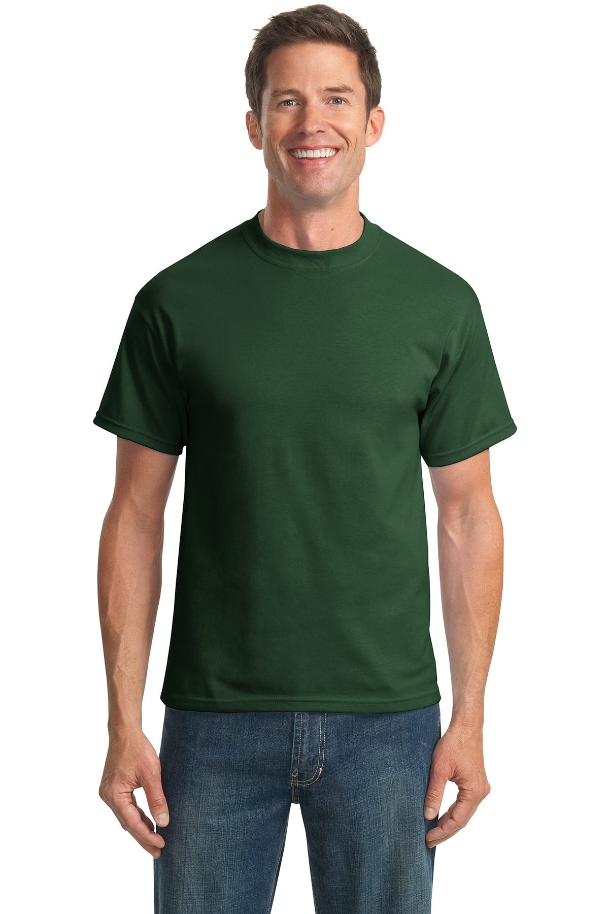 Port & Company Men's 50/50 Cotton/Poly T-Shirt (PC55) - Jet Black, 5XL, Left Chest Pocket