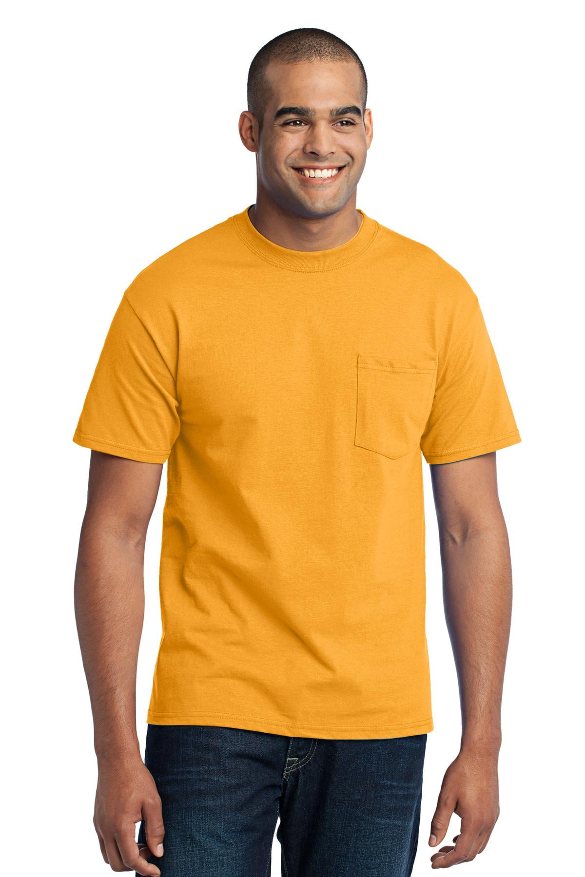 Port & Company 50/50 Cotton/Poly TShirt with Pocket (PC55P) Gold, 5XL ...