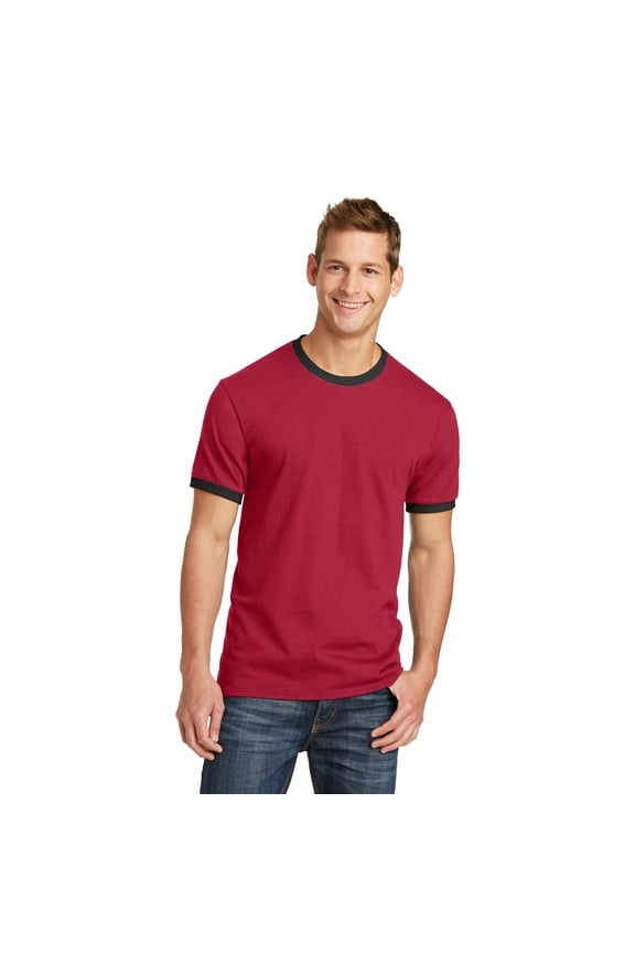 mpany 54Oz 100% Cotton Ringer Tee (PC54R) Red/Jet Black, L