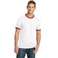 thumbnail image 1 of Port & Company 54Oz 100% Cotton Ringer Tee (PC54R) White/Red, 2XL, 1 of 2