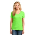 thumbnail image 1 of Port & Company 54oz 100% Cotton V-Neck TShirt (LPC54V) Neon Green, L, 1 of 2