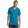 thumbnail image 1 of Port & Company 54oz 100% Cotton V-Neck TShirt (PC54V) Neon Blue, M, 1 of 2