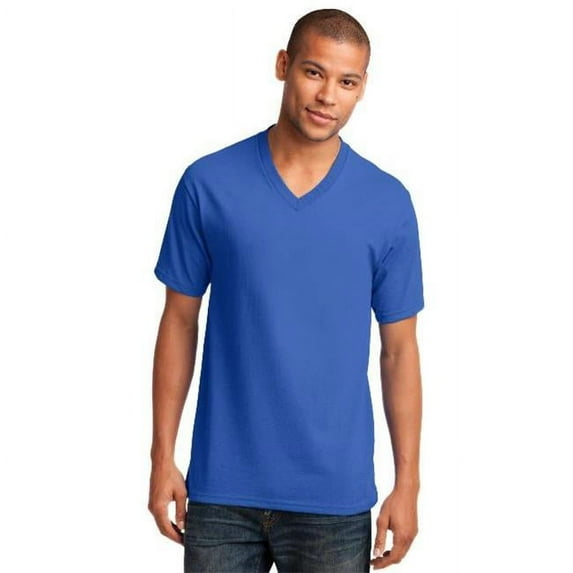 Port & Company 54oz 100% Cotton V-Neck TShirt (PC54V) Royal Blue, 4XL