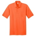 thumbnail image 1 of Port & Company 55 Ounce Jersey Knit Pocket Polo (KP55P) Safety Orange, S, 1 of 7