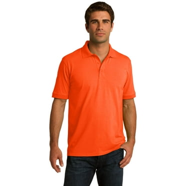 Port & Company 55 Ounce Jersey Knit Polo (KP55) Safety Orange, M