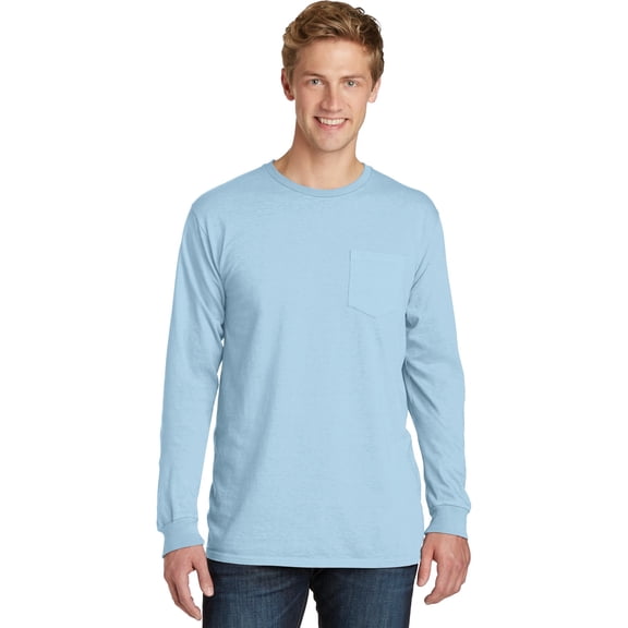 Port & Company Beach Wash Garment-Dyed Long Sleeve Pocket Tee